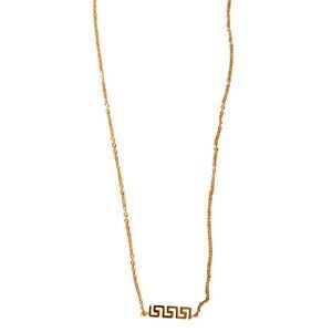 Versace Unisex Gold Color Metal Chain Greeca Necklace Pendant